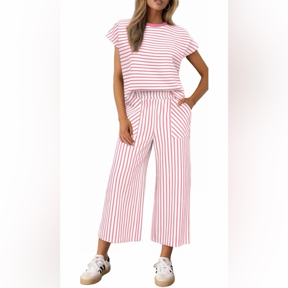 Striped Pink and White Women's set